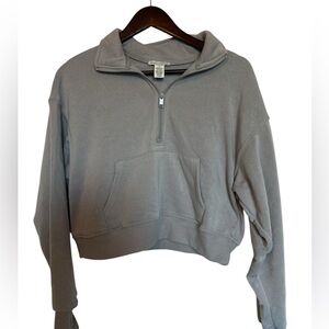 Blue/Gray Quarter-Zip Women's Top